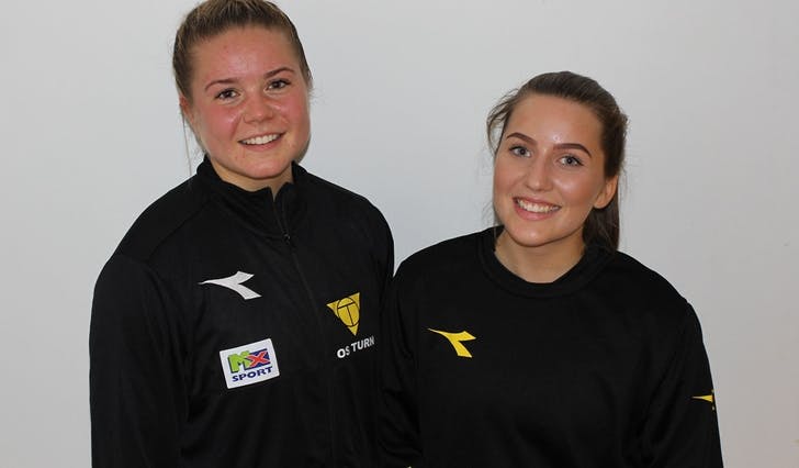 Pia Kjelsrud Johansen (20) frå Gjøvik og Ida Halstensen (17) frå Fana er nye fjes i troppen til Os handball (foto: Andris Hamre)